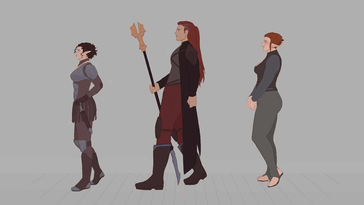 Walk Cycle of Dragon Age OCs